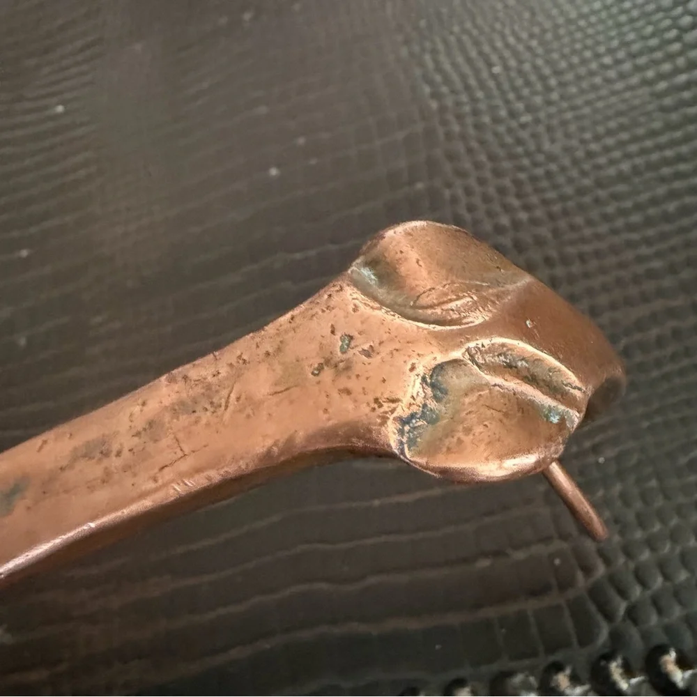 Vintage Copper Skimmer 21” Rustic Farmhouse Kitchen Decor